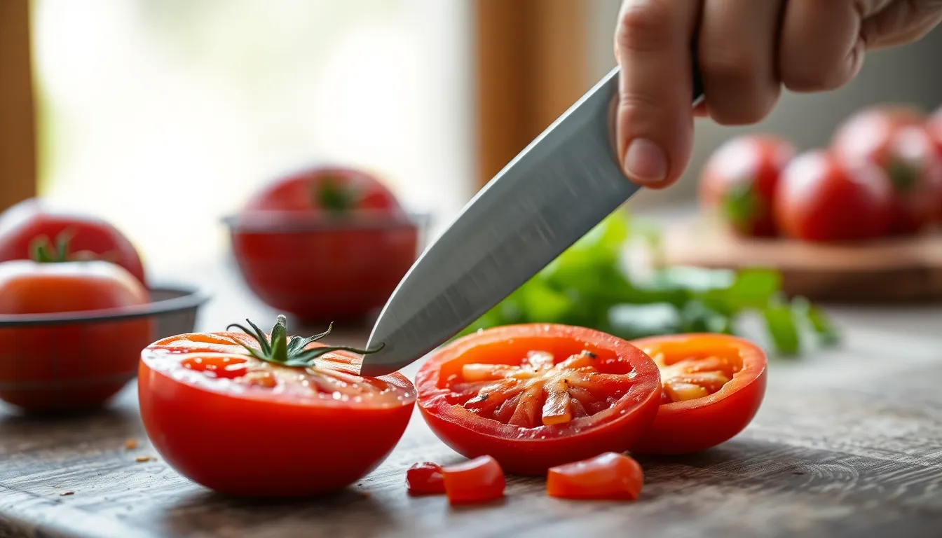 Photo: Why using the wrong knife for tomatoes crushes them instead of slicing
